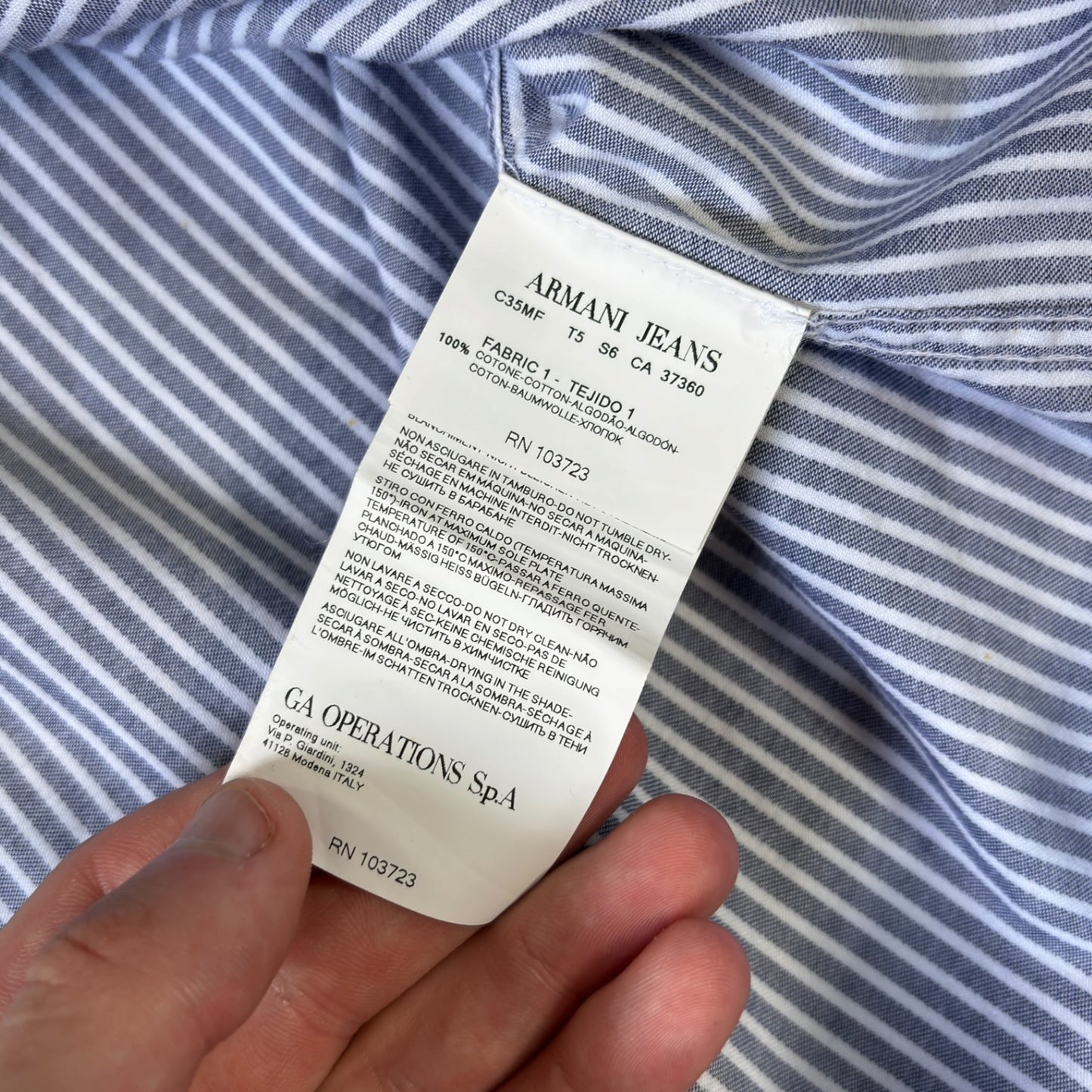 Armani Jeans 00’s Striped Long Sleeve Shirt XL