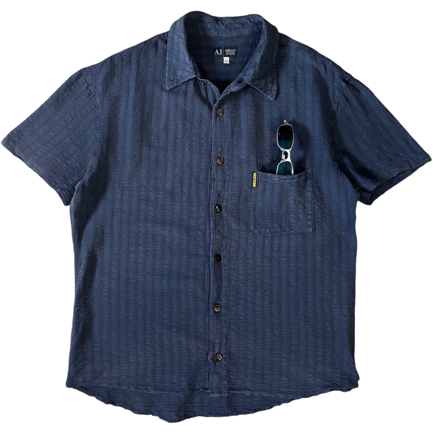 Armani Jeans 00's Linen Short Sleeve Shirt M