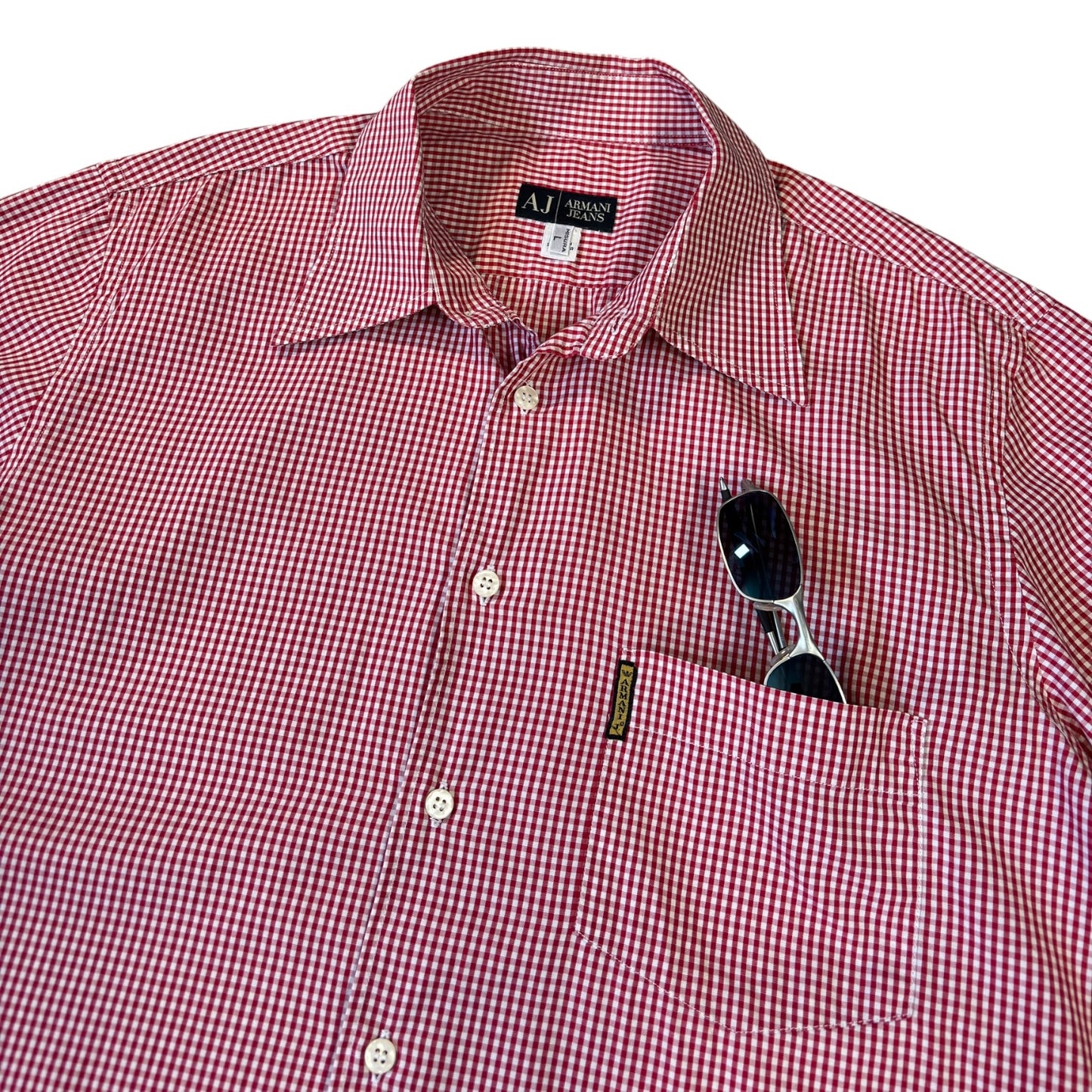 Armani Jeans 00’s Checkered Short Sleeve Shirt L
