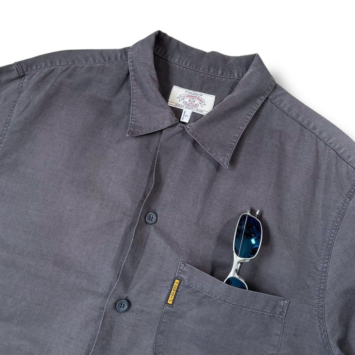 Armani Jeans 00’s Linen Short Sleeved Shirt Large